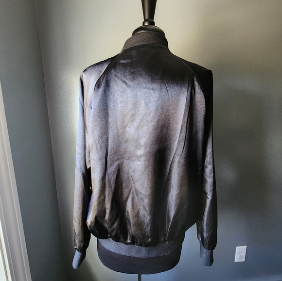 Saks Fifth Avenue Silky Embroidered Bomber Jacket - Picture 5 of 5